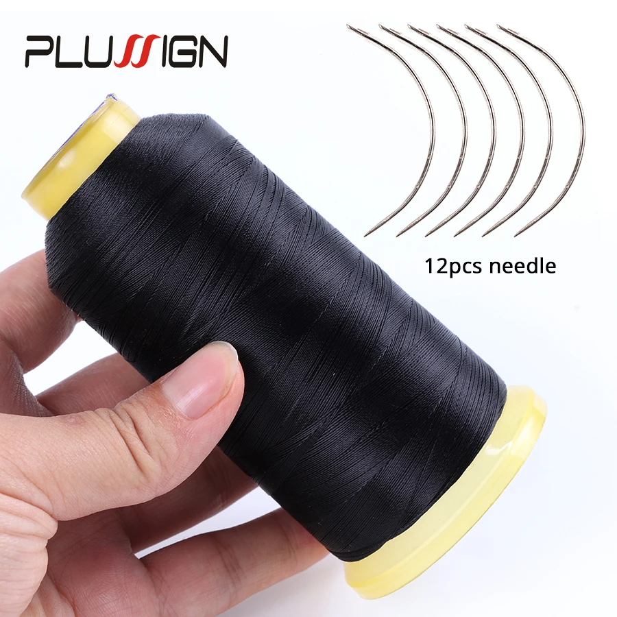 Plussign Supply Needle And Thread For Sew In Hair 12Pcs C Type Crochet  Needle Black Weaving Threadfor Dreadlock Accessories - AliExpress