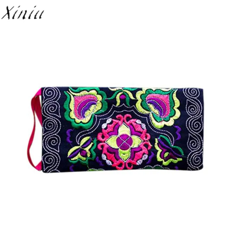 

2018 New Designer Wallet Women Ethnic Handmade Embroidered Wristlet Clutch Bag Vintage Purse Wallet carteira dames portemonnee