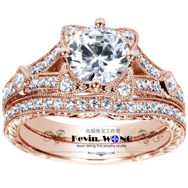 Wedding Set Lovely Cat Design 1 Carat Moissanit Lab Grown Diamond Wedding Set Lovely Cat Design 1 Carat Moissanit Lab Grown Diamond Ring Genuine Solid 10k Gold