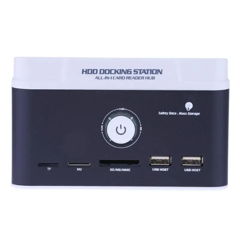 

High Speed Dual SATA Slot USB 3.0 Port HDD Base Docking Hub Station Card Reader for 2.5" 3.5" SATA SSD Hard Disk Drive