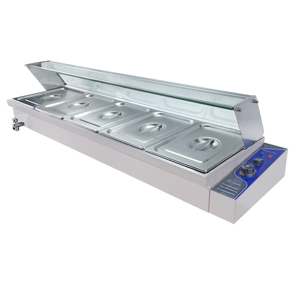 Коммерческий буфет Bain Marie подогреватель для еды стеклянный Топ ресторана машина