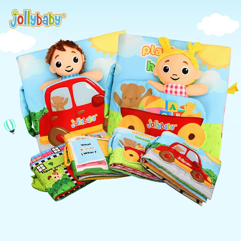 

Jollybaby new early education puzzle cloth book with ring paper book baby story book small dolls at home WJ468