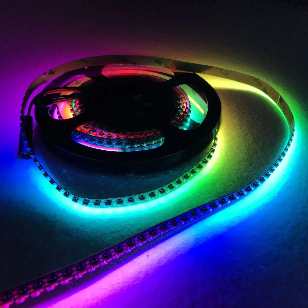 3 M e rolo 120 Leds e m Dc5v Sk6812 4020 Side emitting Endereçável Tira Conduzida Flexível; Não impermeável; Ip33; Pcb Preto 2 Cheap Tiras de LED