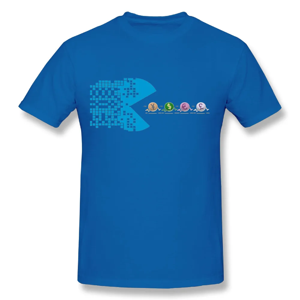 Новое поступление мужская криптовалюта Биткойн футболка с круглым вырезом стильный дизайн большие размеры футболки - Цвет: Синий
