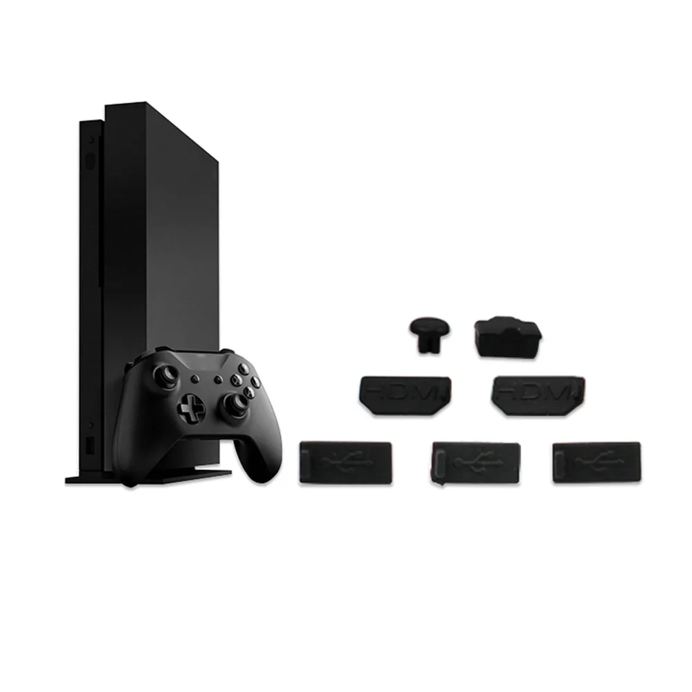 7 шт. силиконовый резиновый пылезащитный чехол для Xbox One X стопор пылезащитные наборы для Xbox One X аксессуары для игровой консоли