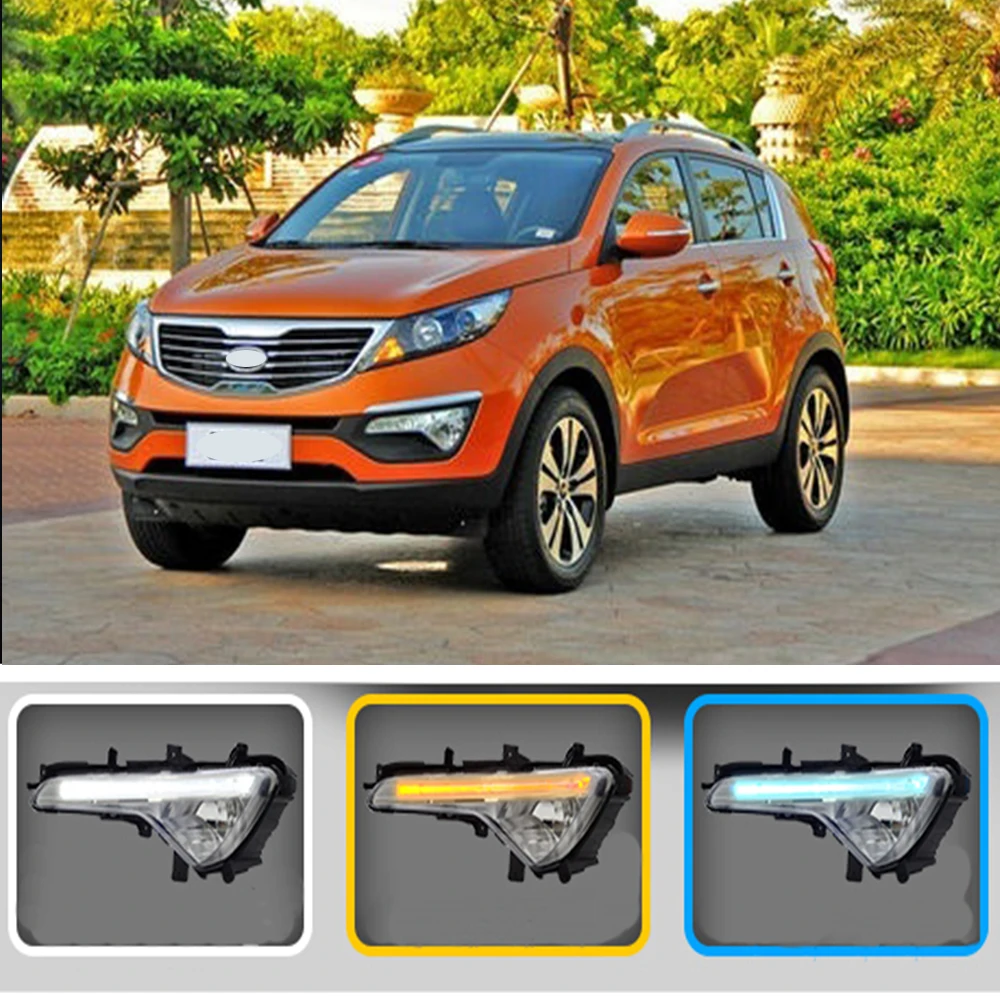 CAPQX 1 пара для Kia Sportage R 2011 2014 Светодиодный дневной ходовой светильник лампа