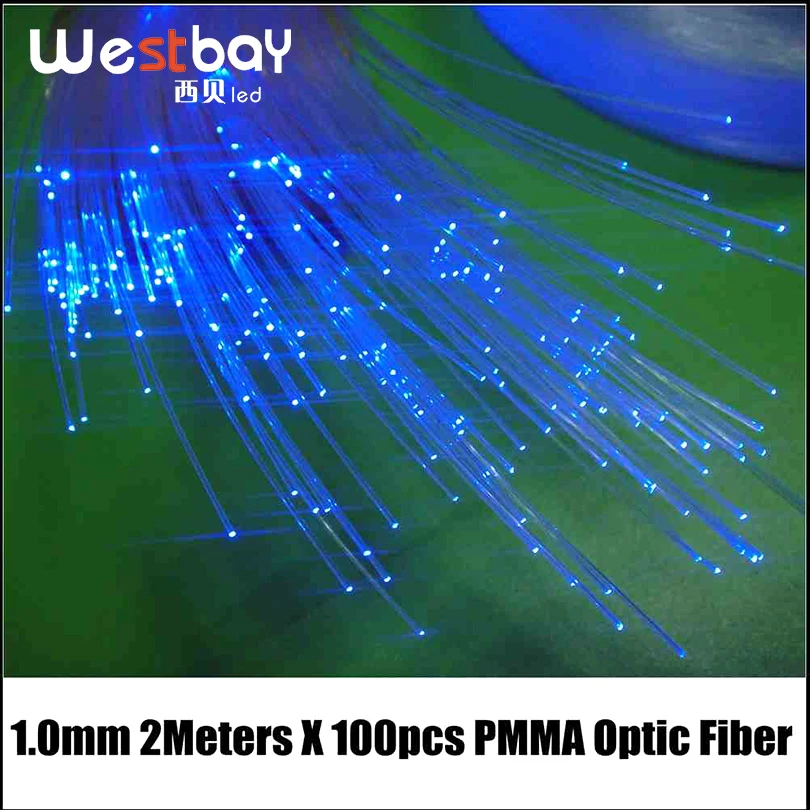 

Westbay Optic Fiber 100pcs 1.0mm*2m Optical Fiber PMMA Plastic Optic Fiber Light For Ceiling Star Light Decoration