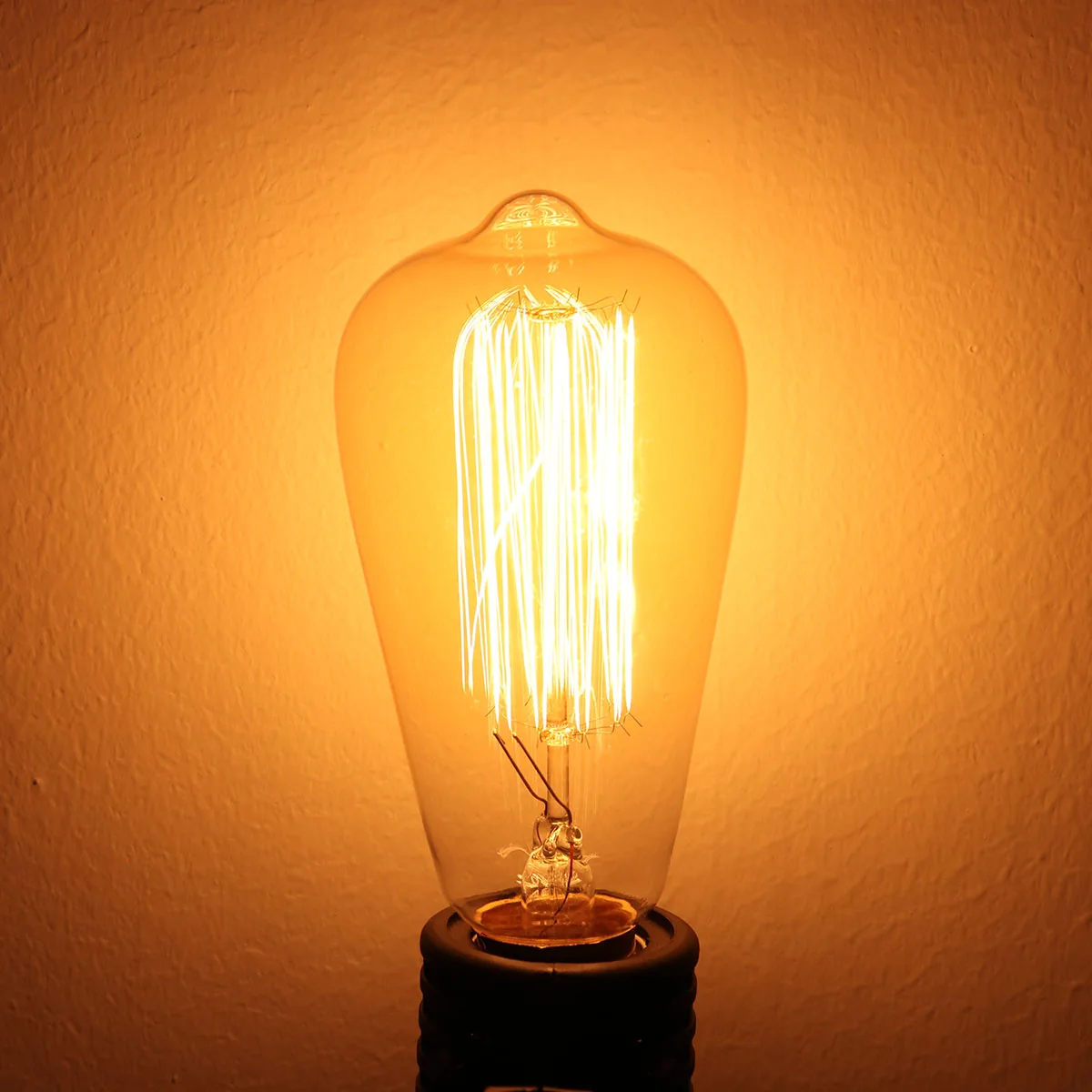 6 шт./кор. ST64 E27 светодиодный 40W светодиоидная лампа с регулируемой яркостью лампы Эдисона античный Винтаж лампа накаливания светильник 2200K AC220V