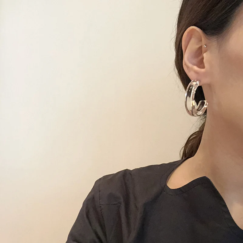 

New Fashion Geometry Vintage Clear semicircular acetate earrings Resin earrings For Women Design Jewelry Stud Earrings 1pair
