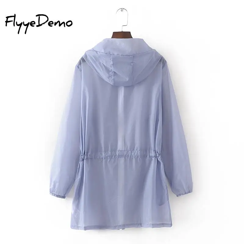 Summer Thin White Hooded Sunproof Cardigan Beach Blouse Sunscreen See Through Basic Jacket Coat Women Girl Bigger Oversize