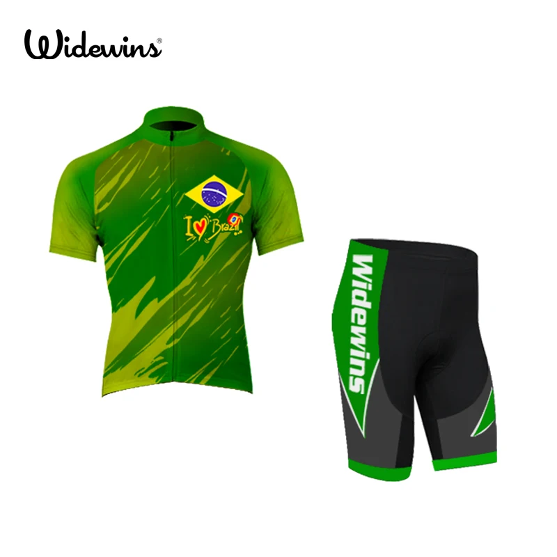 

widewins design Brazil pro cycling jersey summer short sleeve mens bike top shirt MTB Ropa Ciclismo elastic sleeves 5005