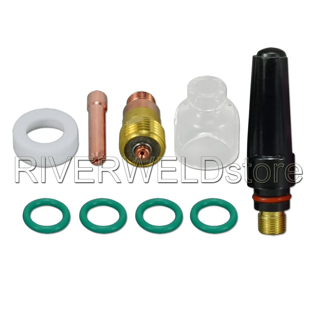 TIG Stubby Welding Equipment Gas Lens 10 Pyrex Cup Kit DB SR WP 17 18 26 Torch