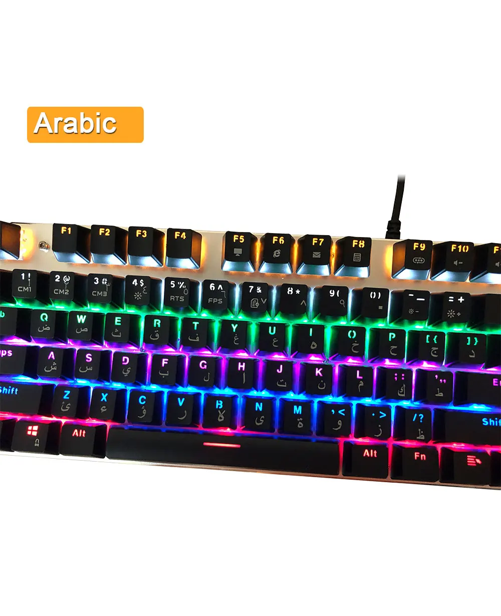 Me Too Original gaming Mechanical Keyboard 87 key Wired keyboard blue/red/black switch Backlit Keyboard English/Russian/Spanish