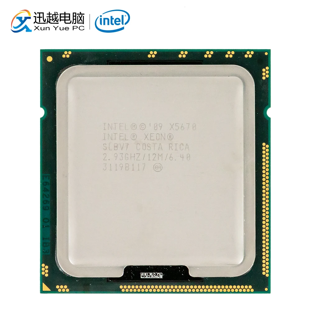 Процессор Intel Xeon X5670 для настольных ПК шестиядерный 2,93 ГГц SLBV7 L3 кэш 12 МБ LGA 1366 SLBV7 5670 сервер используемый ЦП