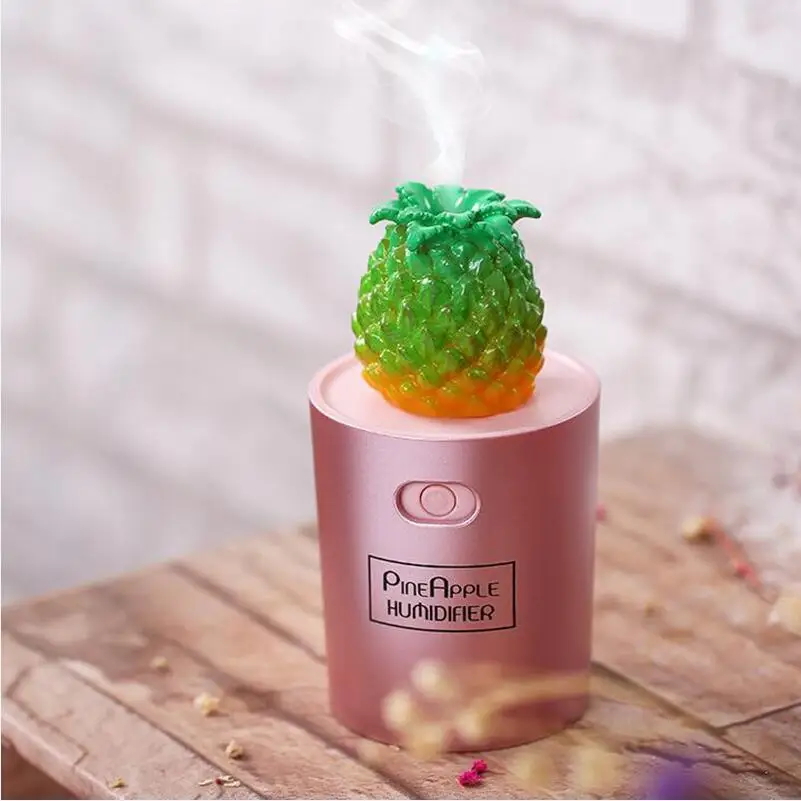 

Creative Mini USB Ultrasonic Air Humidifier Aroma Oil Diffuser LED Night Light Aromatherapy Mist Maker Pineapple Style Gift