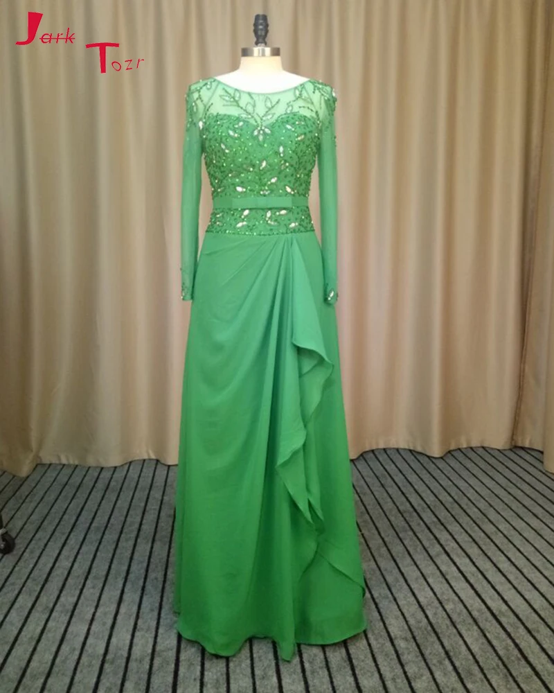 Jark Tozr Новое поступление Vestidos De Festa платье с длинным рукавом расшитое блестками