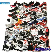 60 uds, zapatillas de baloncesto Retro, pegatinas de zapatos de marea Vintage para teléfono móvil, portátil, equipaje, funda, Skateboard, pegatina de estilo de bicicleta