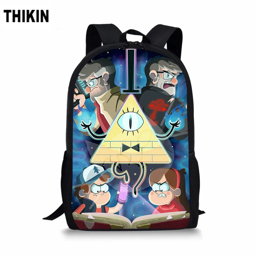 

THIKIN Children's TV Animation Gravity Falls Print School Bags for Girls Kids Children's Backpack Cool Satchel Book Bag Mochila