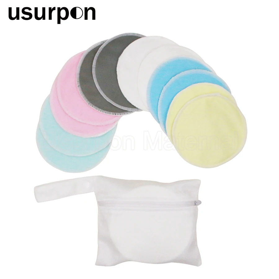 [usurpon]12 pcs breast pad mom nursing pad waterproof fabric and