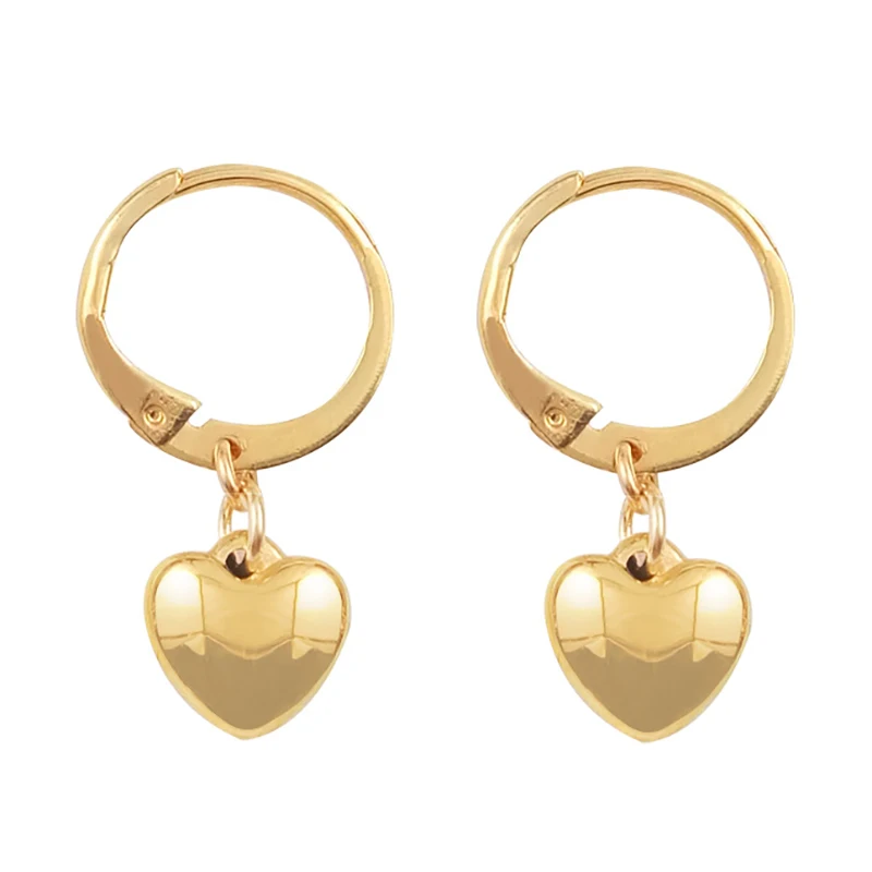 

Love Heart Hoop Earrings Ear Ring Gold Color For Women Minimalist Metal Locket Charm Small Earrings Hiphop Brincos Boho Jewelry