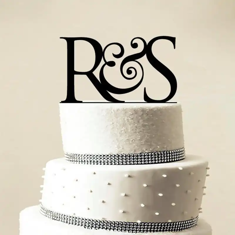 Custom Wedding Cake Topper Personalized Initial Cake Topper