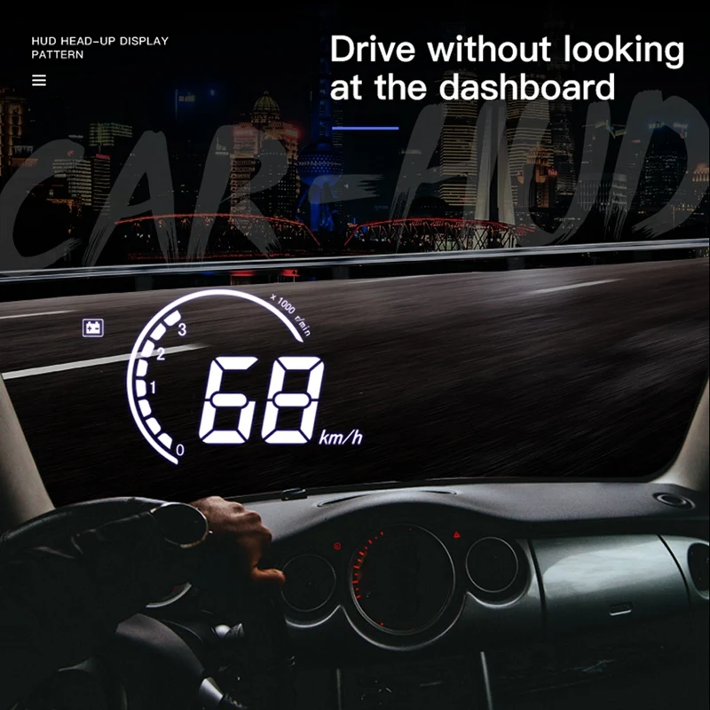 Белый светильник H6 3,8 дюймов Hud Автомобильный дисплей светодиодный лобовое стекло проектор Obd2 сканер Предупреждение расход топлива