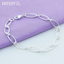 Простой браслет, 925 серебряный цвет, застежка-карабин, ручная цепочка, браслеты, очаровательные, новинка, для женщин и мужчин, серебряная цепочка, 925 серебряный цвет, браслет