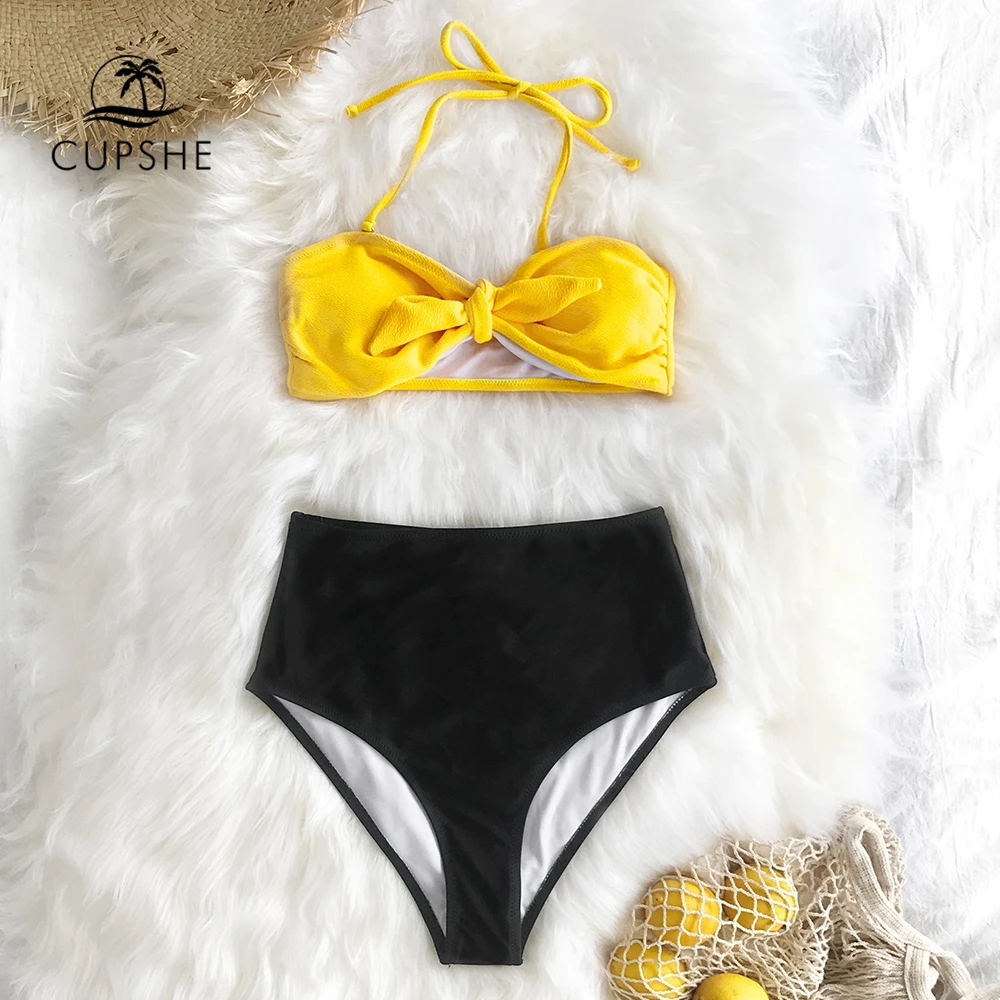 yellow and black swimsuit