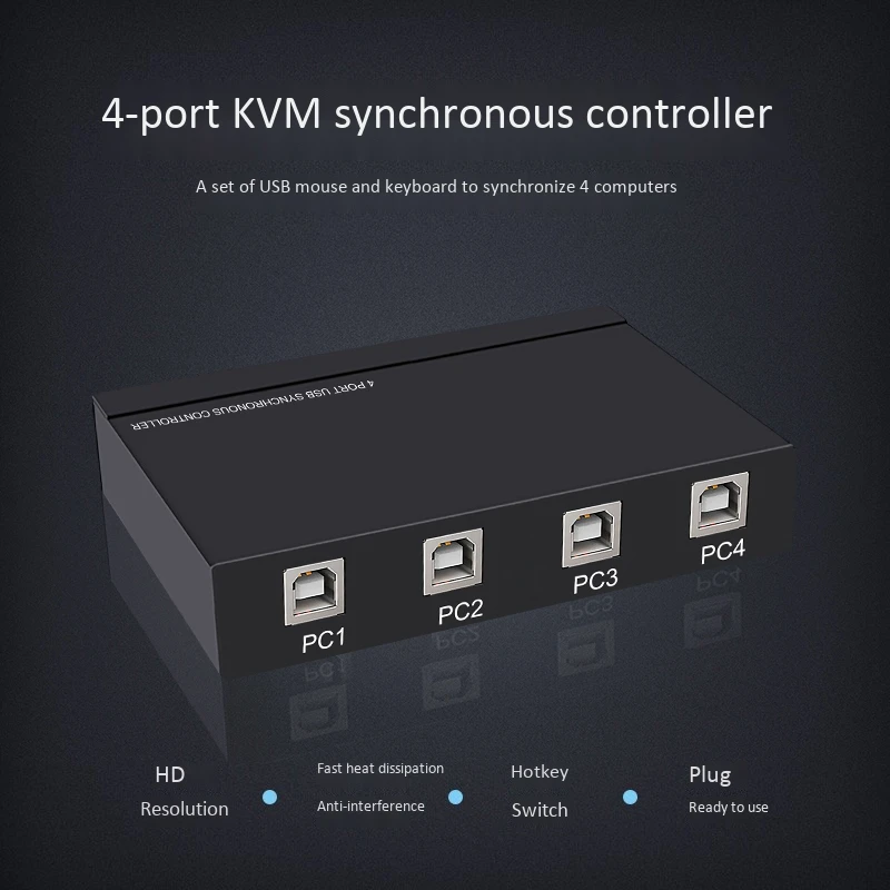 Горячая-4 порта Usb сплиттер для мониторов Kvm коммутатор синхронный контроллер клавиатура мышь Обмен Переключатель роуминг адаптер