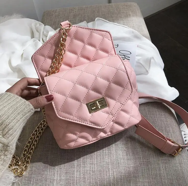 

Diamond Lattice Pu Leather Personality Design Chain Waist Packs Belt Women Crossbody Bag Female Shoulderbag #911