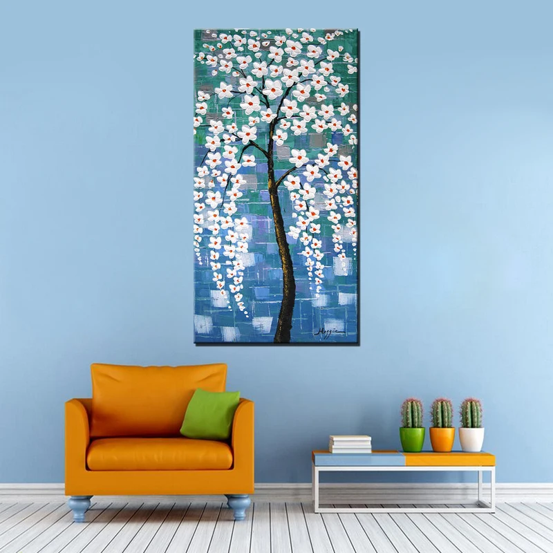 Us 28 52 Hand Painted Modern Abstract Oil Paintings Flower Canvas Painting For Bedroom Home Decoration Pictures Floral Wall Art Pictures In Painting