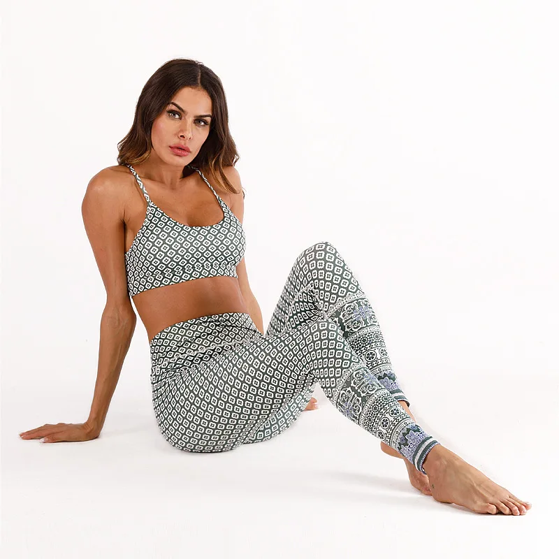 

Kaminsky Hot 2 Piece Set Gothic Print Tight Suit Tracksuit Women Moisture Wicking Clothes Sports Running Suit Women's Sets