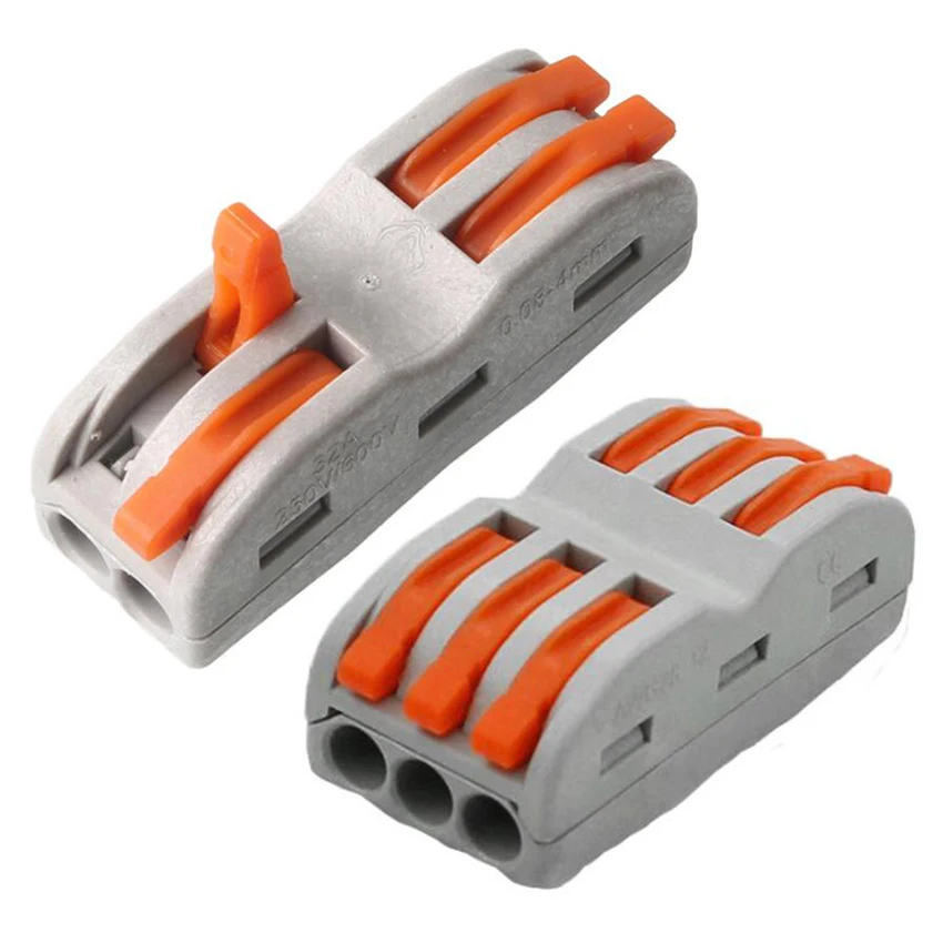 

2pcs Compact Wire Connector SPL-2 3 Cage Spring New Universal Docking Fast Wiring Conductors Terminal Block Electrical Equipment