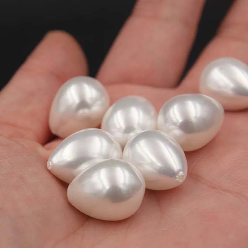 

20pcs/lot Natural Half Hole Shell Pearl Beads 10mm 12mm 13mm 16mm 18mm Water Drop Handmade Loose Beads DIY Jewelry Making Gift