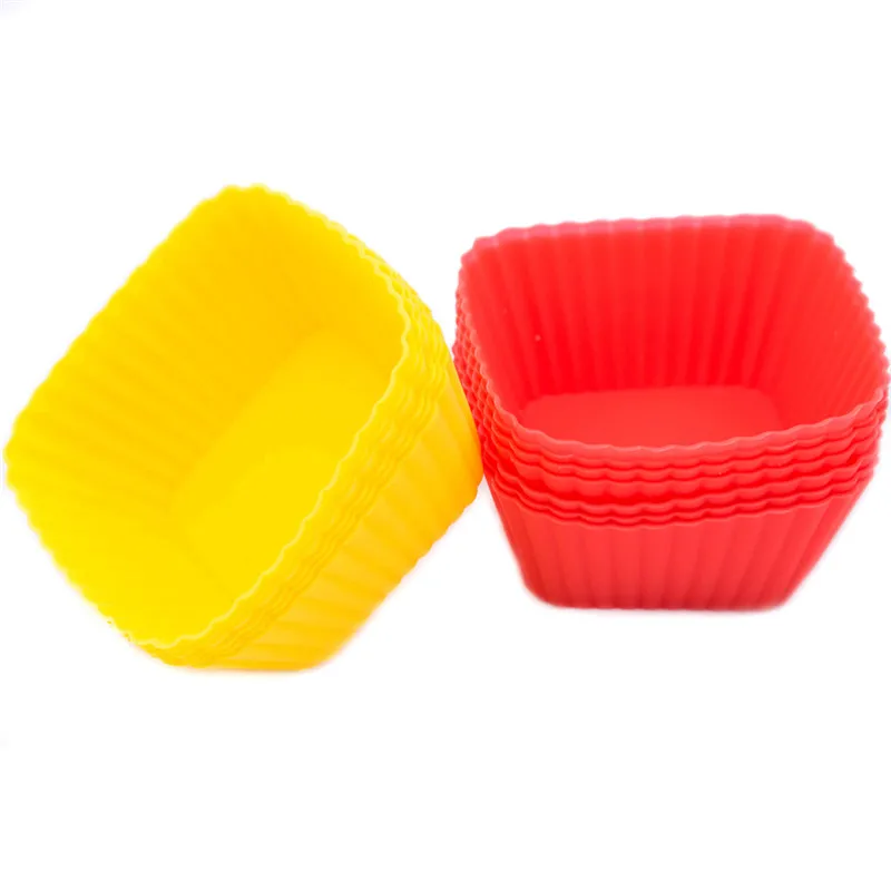 

3pcs Cupcake Liners Mold 7CM Muffin Square Shape Silicone Cup Cake Tool Bakeware Baking Pastry Tools Free Shipping