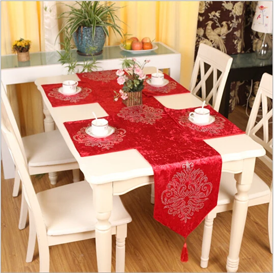 table runner with placemats classy european classical luxurious velvet hot drilling table runner material nine colors to choose placematsin runners from home table runner with placemats classy european classical luxurious velvet hot drilling table runner material nine colors to choose placematsin runners from home