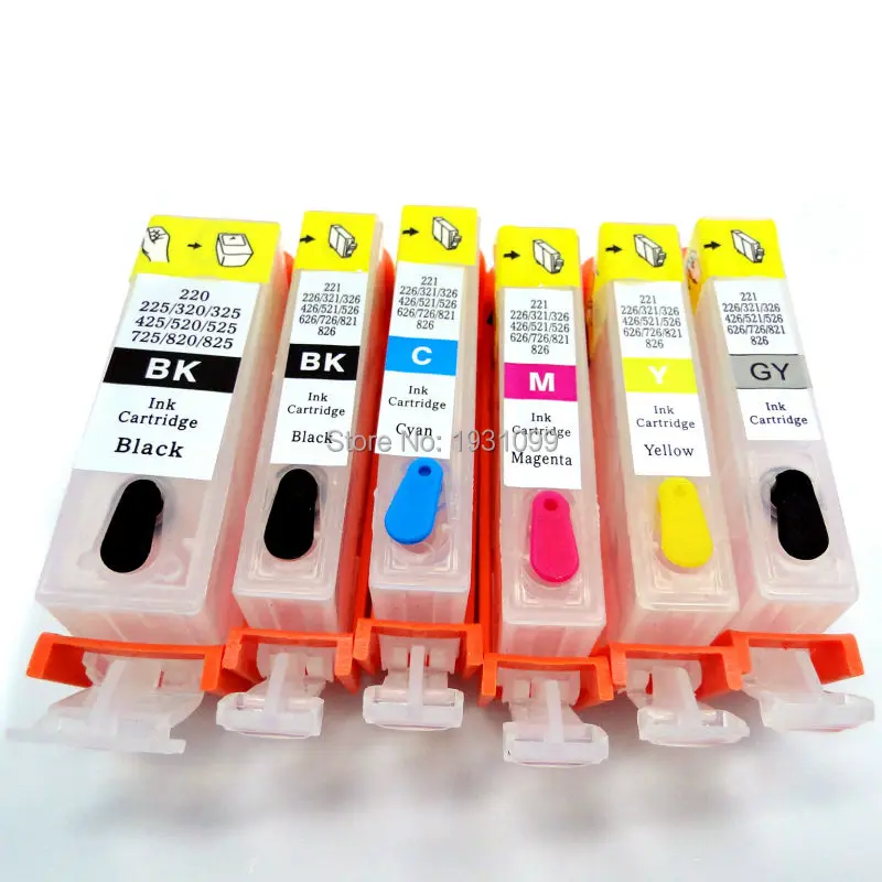 YOTAT 6pcs refillable PGI425 CLI425 for canon PGI 425 CLI 426 ink cartridge for Canon PIXMA