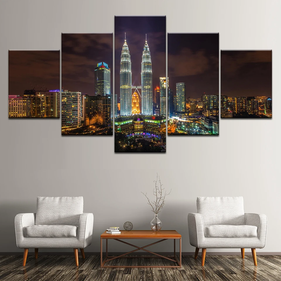Tokyo Tower painting 5 Piece Canvas Wall Art Print Home Decor