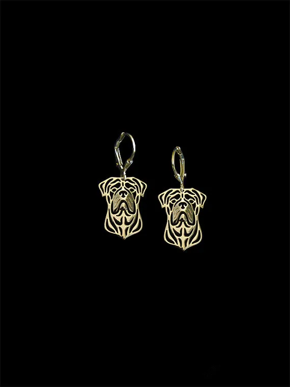 

New Unique Romantic Gold Color Silver Color Bull Mastiff Drop Earrings Animal Earrings For Women Girl Aros