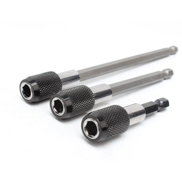 3Set 1/4 Inch Hex Bit Tip Holder Screwdriver Bit Extension Bar Electric screwdriver Blackin