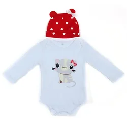 

Infants Baby Kids Girls BoysRomper Jumpsuit +Pant+Hat Clothes Set Suit 3 PCS 0-2Y