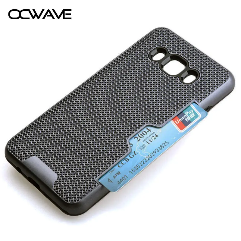 

Shockproof Case for Samsung Galaxy J5 2016 Card holder Dual Layer Plastic+Silicone 2in1 material business style