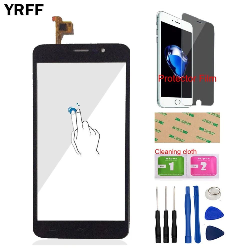 

5.5'' Mobile Front Touch Screen For Homtom HT27 Touch Screen Digitizer Panel Glass Len Sensor Tools Protecotr Film + Adhesive