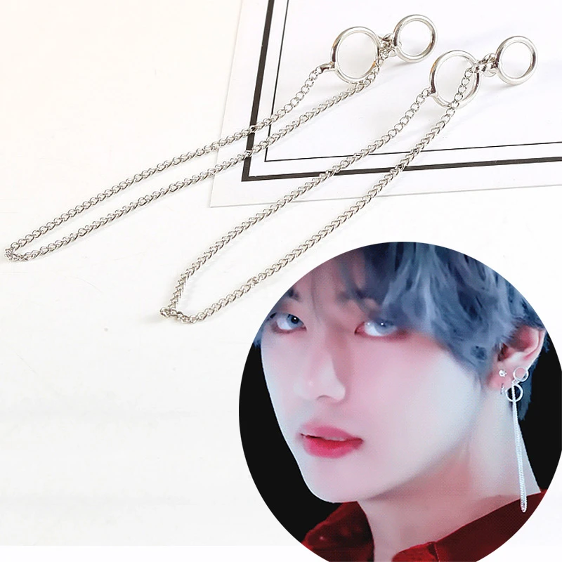KPOP BTS Boys álbum V ADN Pendientes Corea accesorios de joyería de moda para hombre y para mujer pendiente|Pendientes forma de gota| -