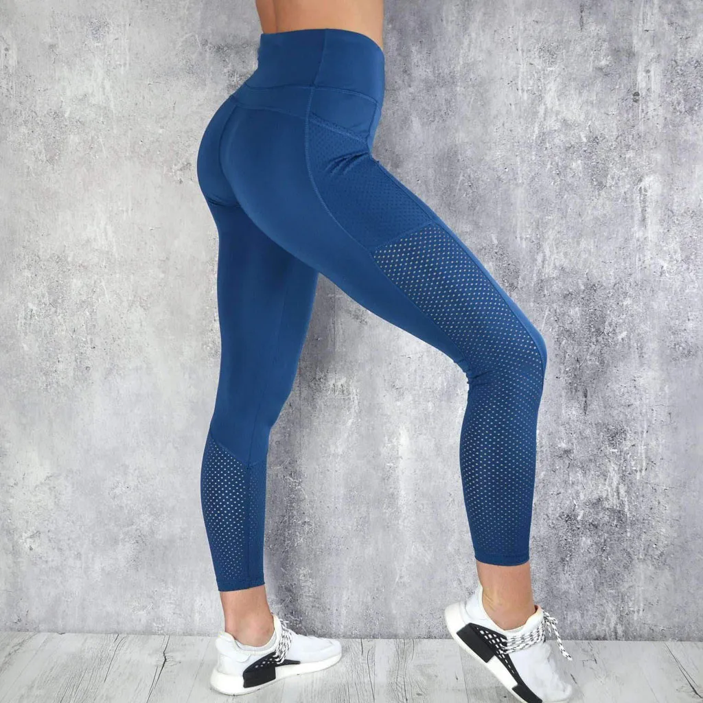 Женские Штаны Для Йоги, спортивная одежда для бега, супер дышащие леггинсы для фитнеса, 2 цвета, штаны для тренажерного зала