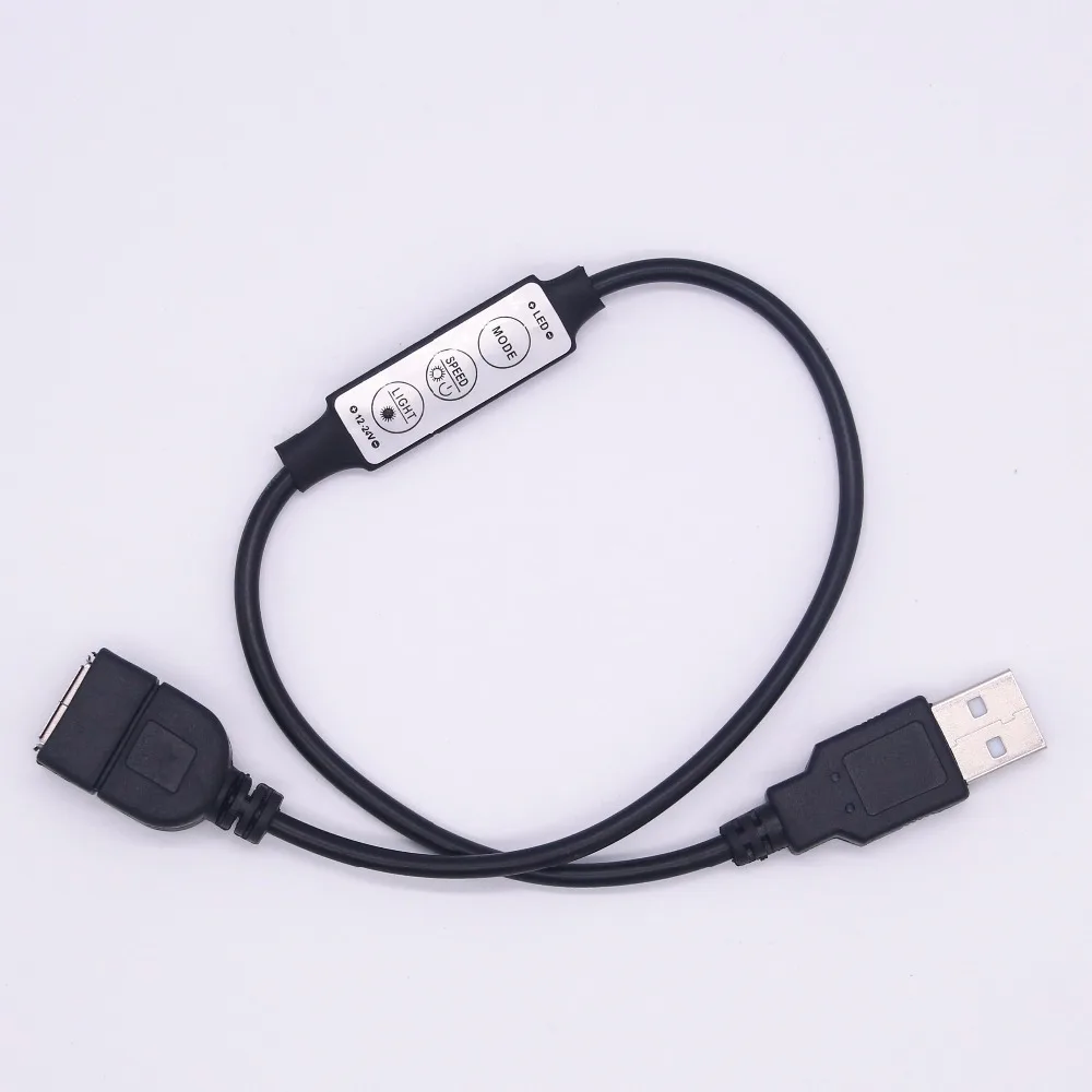 BEILAI USB Мужской и женский светодиодный контроллер управления с 3 клавишами 5-24 В светодиодный диммер пульт дистанционного управления для SMD 5050 5630 2835 3014 Светодиодный светильник