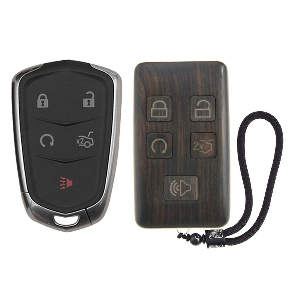 

Keyless Entry Remote Control Refit Rosewood Car Key Fob Shell Replacement for Cadillac ATS CT6 CTS SRX XT5 XTS (no circuit board