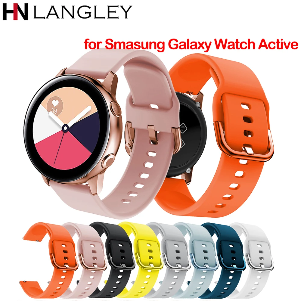 20 мм силиконовый ремешок для часов для samsung Galaxy Watch Active 40 мм SM-R500 Смарт-часы ремешок для универсального использования красочная пряжка