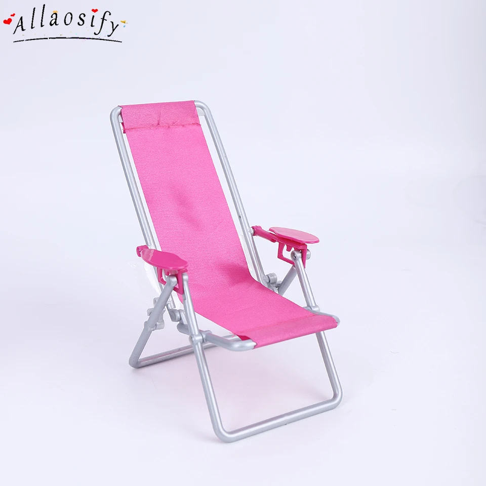 

Allaosify dolls house furniture scale 1: 6 foldable bath chair accessories for doll for beach chair House Lounge Rose red