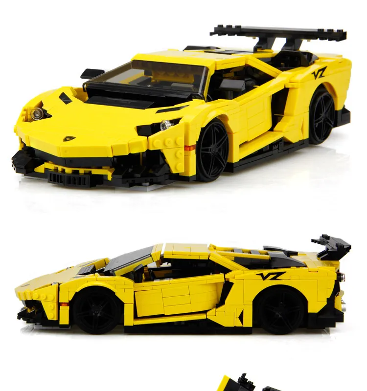 

XINGBAO Building Block Yellow Lightning 03008 Racing Car Model Compatible Legoed Toy for Children D2
